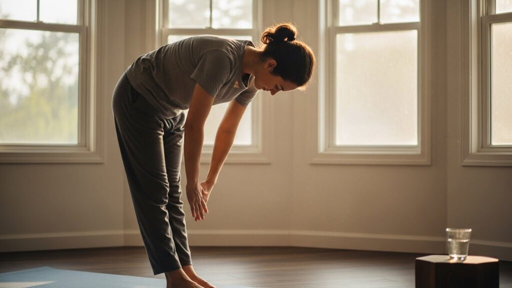 Light walking for a few minutes before bending can reduce morning back discomfort