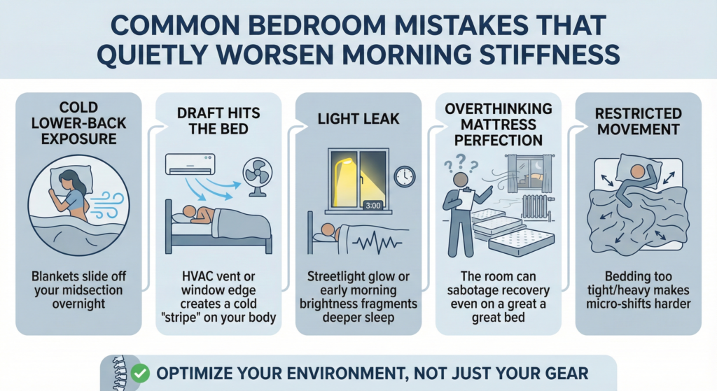 Common bedroom mistakes that quietly worsen morning stiffness 1