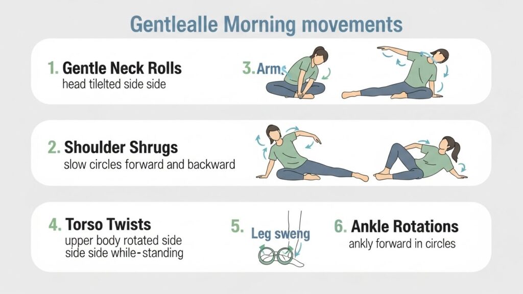 Simple gentle movements to ease morning back stiffness