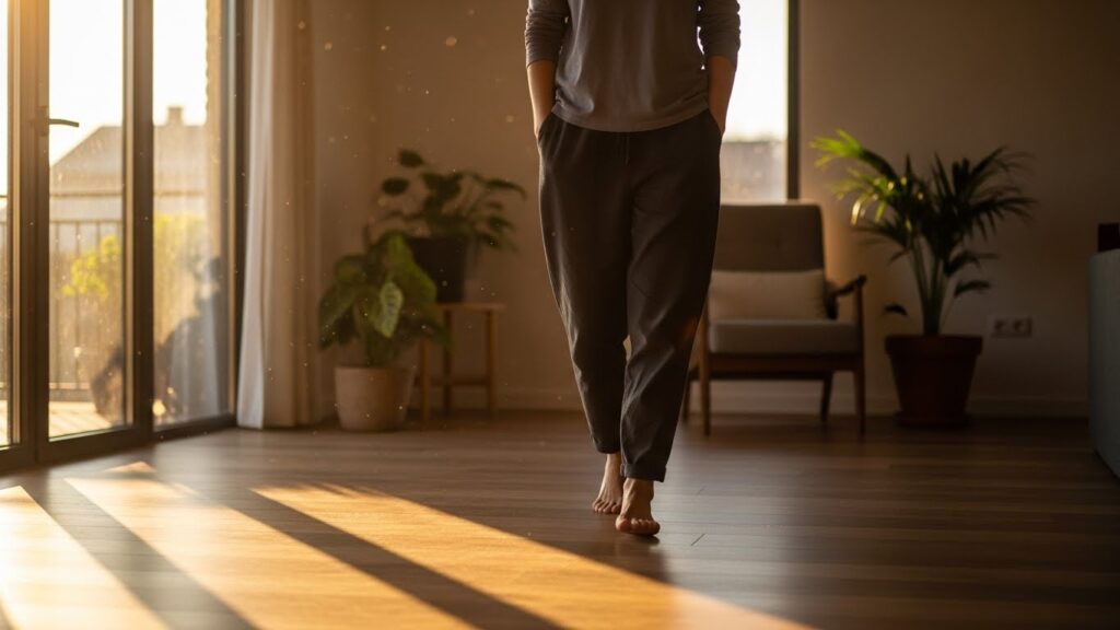Gentle morning walking improves stiffness after waking up