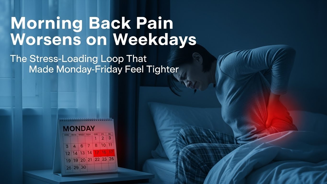 morning back pain worse on weekdays the stress-loading loop that made Monday–Friday feel tighter