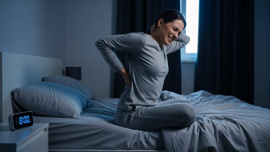 Perfect sleep conditions (cool dark bedroom, 8 hours) but waking up with stiff back and joints
