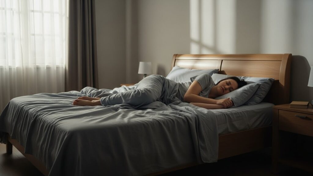 Sleep position causing morning stiffness